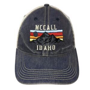 McCall Idaho Snapback Trucker Cap Blue One Size Adjustable Mesh Back YPO